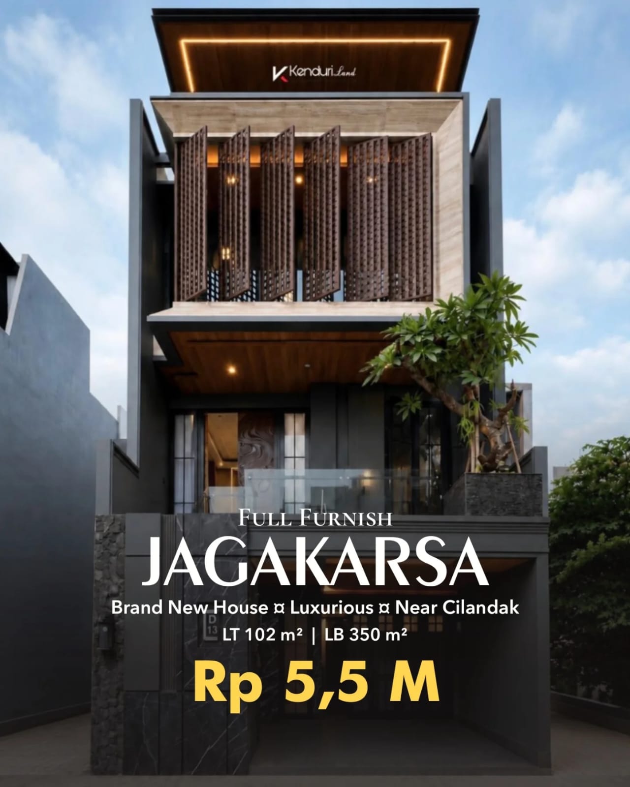 Jual Rumah Mewah Fully Furnished di Jagakarsa Jakarta Selatan – Private Pool & Rooftop, Dekat Tol Andara